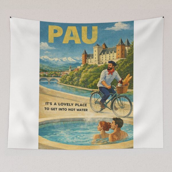 Item preview, Pau Château de Pau and Gave de Pau River Landscape in Béarn Nouvelle-Aquitaine designed and sold by Places On Earth.