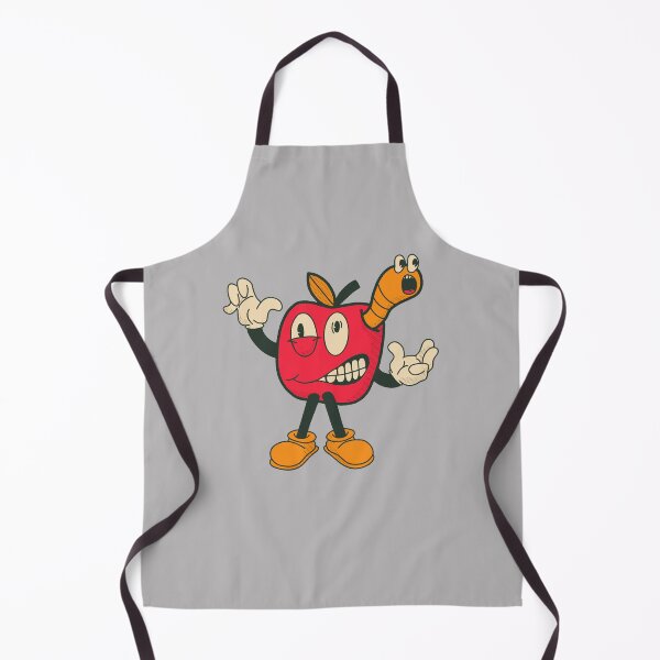 Item preview, Hand-drawn Vintage Apple with Worm Mascot Character designed and sold by Derailed-Drips.