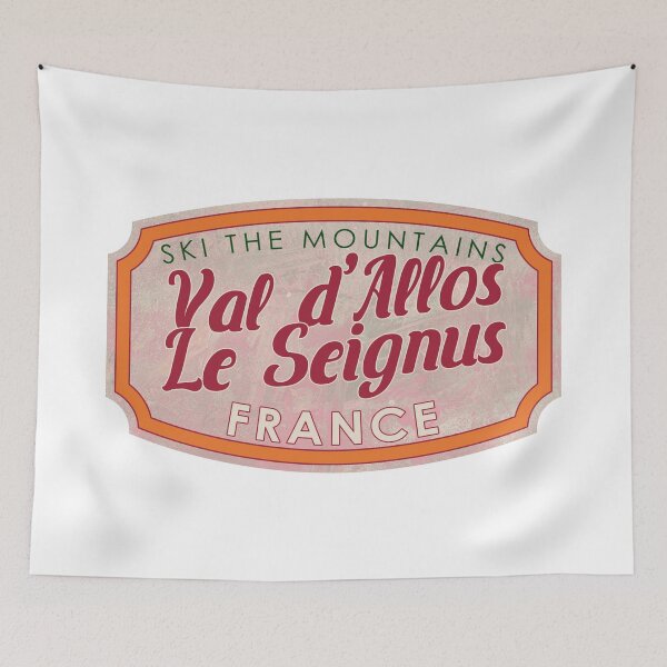 Item preview, Val d'Allos – Le Seignus, France, Ski, textured skiing badge designed and sold by Wanderful-roads.