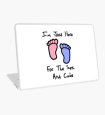 I'm just here for the sex and cake loves you gender reveal party gift idea Laptop Skin