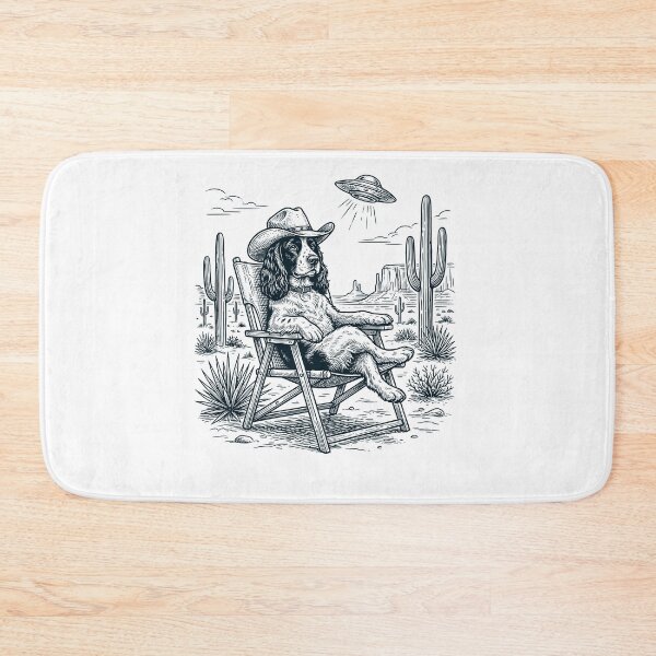 Item preview, Vintage Cocker Spaniel Cowboy UFO Western Alien Dog Lover designed and sold by DoodleTortle.