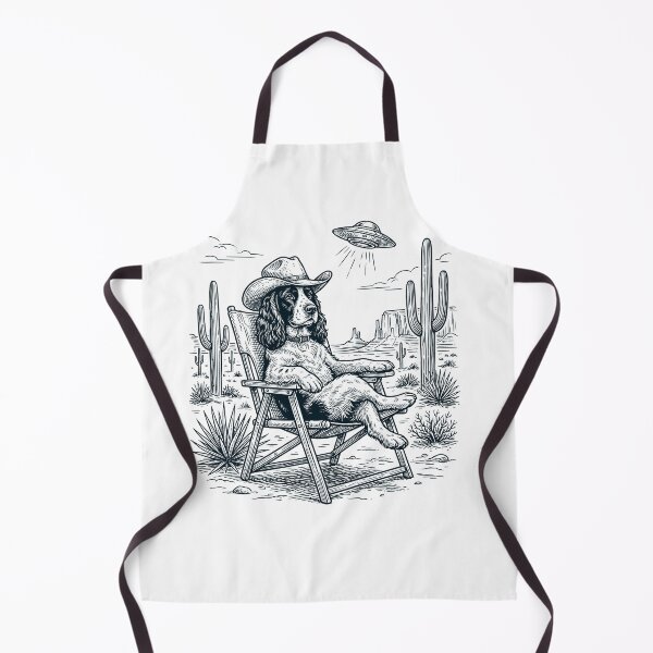 Item preview, Vintage Cocker Spaniel Cowboy UFO Western Alien Dog Lover designed and sold by DoodleTortle.