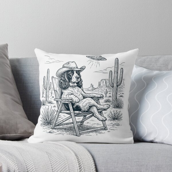 Item preview, Vintage Cocker Spaniel Cowboy UFO Western Alien Dog Lover designed and sold by DoodleTortle.