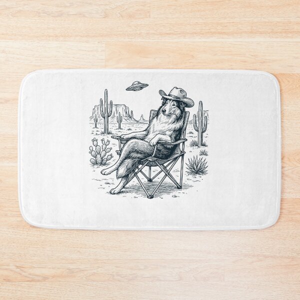 Item preview, Vintage Collie Cowboy UFO Western Alien Dog Lover designed and sold by DoodleTortle.