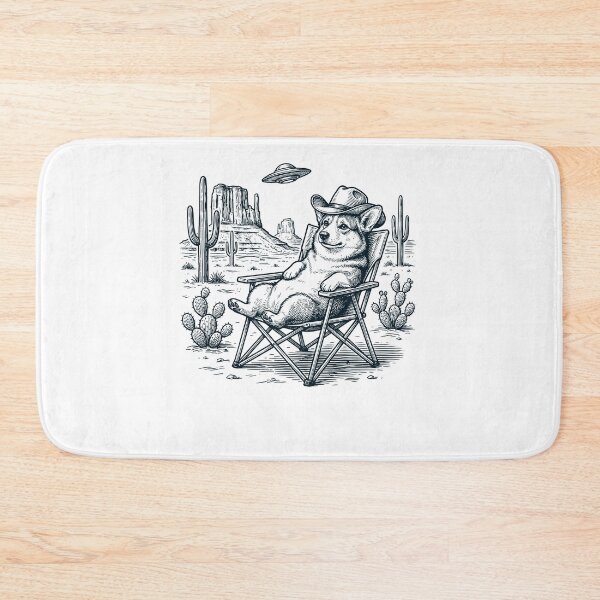 Artikelvorschau, Vintage Corgi Cowboy UFO Western Alien Hundeliebhaber entworfen und verkauft von DoodleTortle.