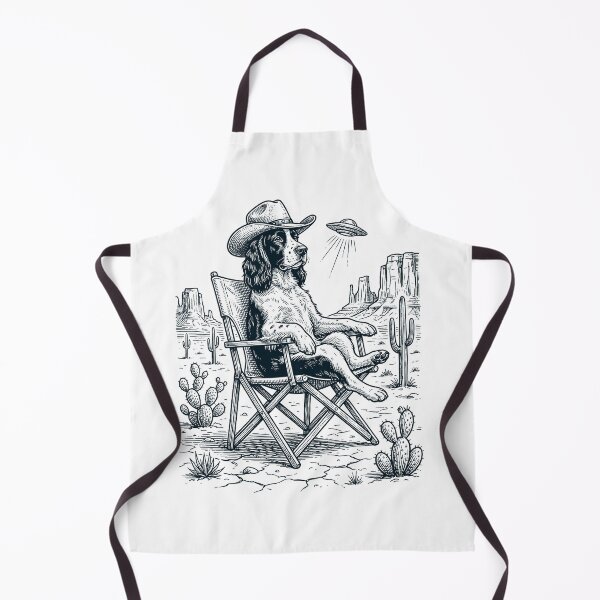 Item preview, Vintage English Springer Spaniel Cowboy UFO Western Alien Dog Lover designed and sold by DoodleTortle.