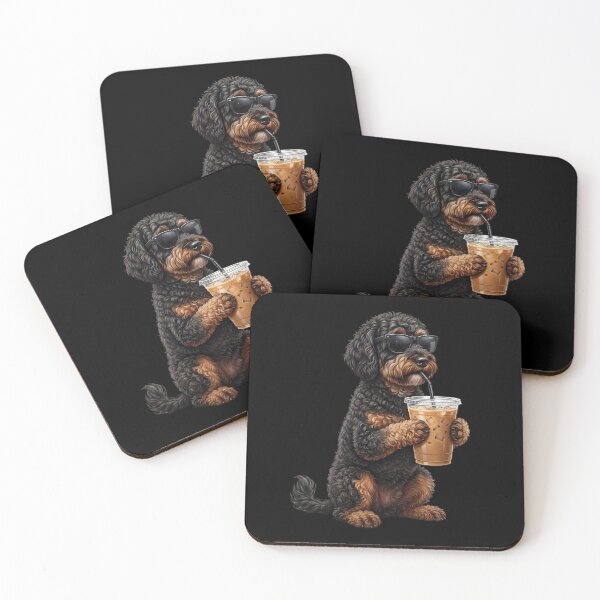 Item preview, Funny Portuguese Water Dog Drinking Iced Coffee Meme Dog Lover designed and sold by TerryConnells.