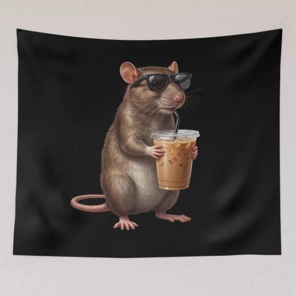 Item preview, Funny Rat Drinking Iced Coffee Meme Rat Lover designed and sold by TerryConnells.