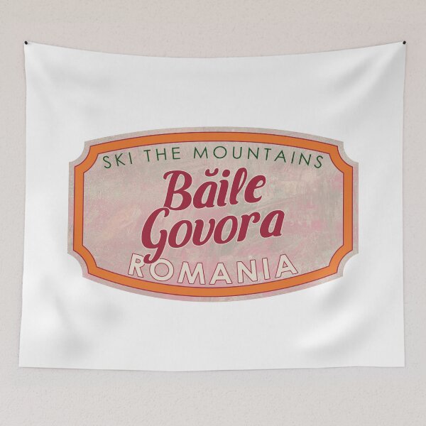 Item preview, Băile Govora, Romania, Ski, textured skiing badge designed and sold by Wanderful-roads.