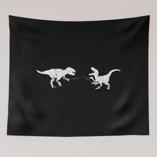 Item preview, Fencing Vintage Dinosaur Trex Raptor Sword Fight designed and sold by jeanshelby.