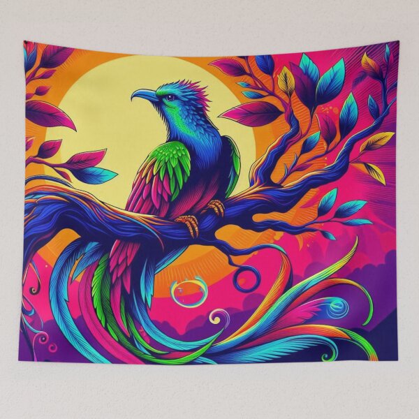 Item preview, Neon quetzal – Surreal Sunset Motif designed and sold by Dogandesighn.