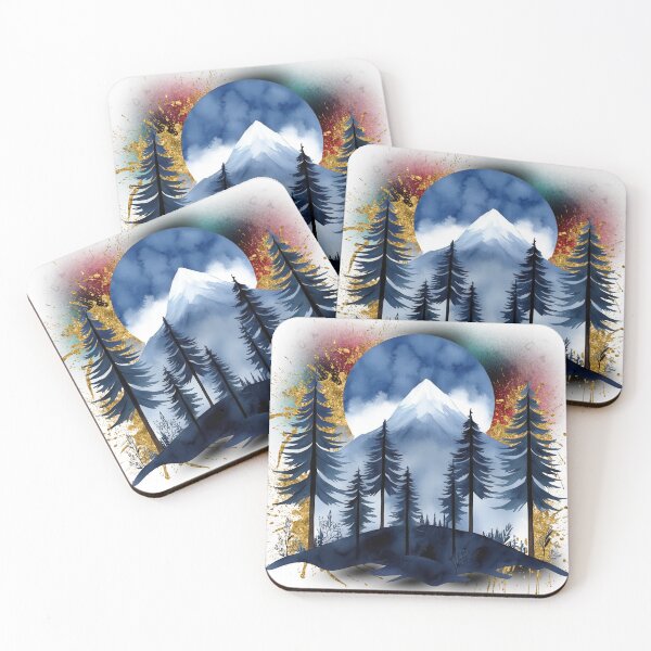 Item preview, Golden Mountain Forest | Mystic Nature Landscape Art designed and sold by ChenEngEng.