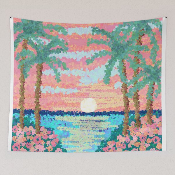 Item preview, Tropical Sunset- Pointillism Style designed and sold by PD-Coastal.