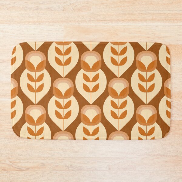 Item preview, Retro Mid Century Modern Flowers - Warm brown designed and sold by JMgraphic.
