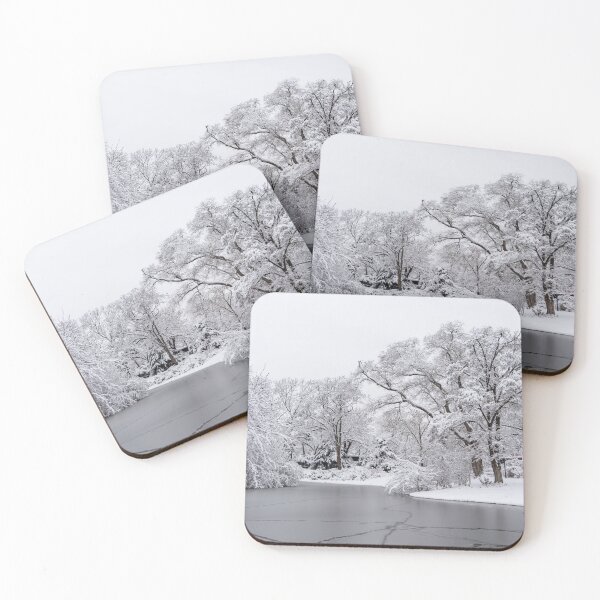 Item preview, Snow-Covered Trees by a Frozen Lake in Vienna | Winter Landscape Photography designed and sold by Martindoran.