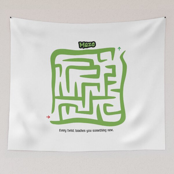 Item preview, Hand Drawn Maze Puzzle – Creative Labyrinth Design designed and sold by mcraft studio.