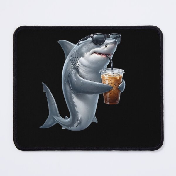 Item preview, Funny Shark Drinking Iced Coffee Meme Shark Lover designed and sold by TerryConnells.