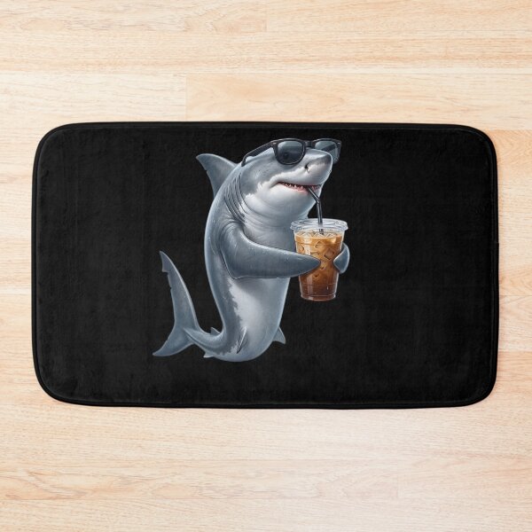 Item preview, Funny Shark Drinking Iced Coffee Meme Shark Lover designed and sold by TerryConnells.