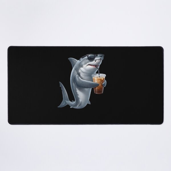 Item preview, Funny Shark Drinking Iced Coffee Meme Shark Lover designed and sold by TerryConnells.