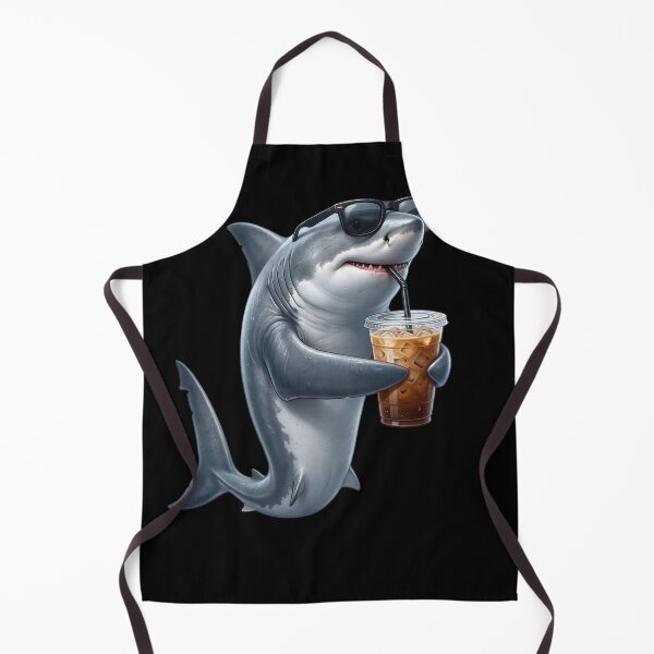 Item preview, Funny Shark Drinking Iced Coffee Meme Shark Lover designed and sold by TerryConnells.