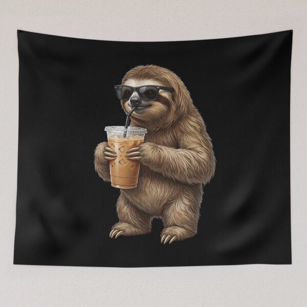 Item preview, Funny Sloth Drinking Iced Coffee Meme Sloth Lover designed and sold by TerryConnells.