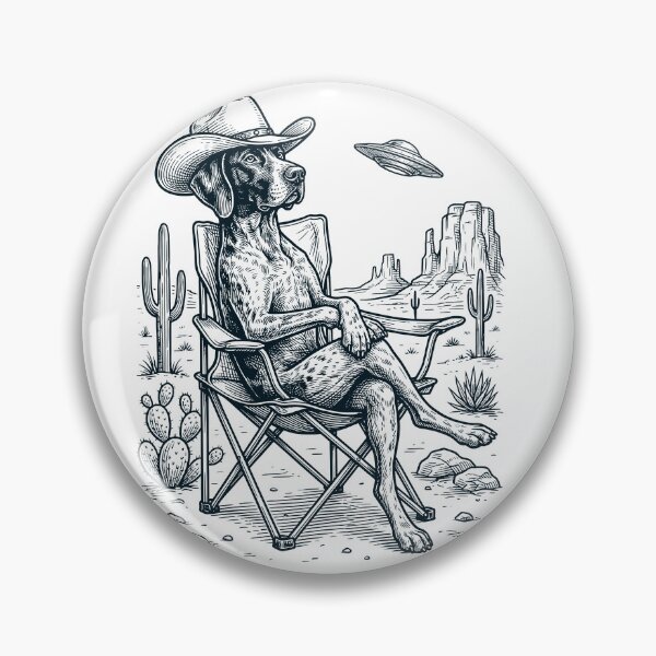 Item preview, Vintage German Shorthaired Pointer Cowboy UFO Western Alien Dog Lover designed and sold by DoodleTortle.