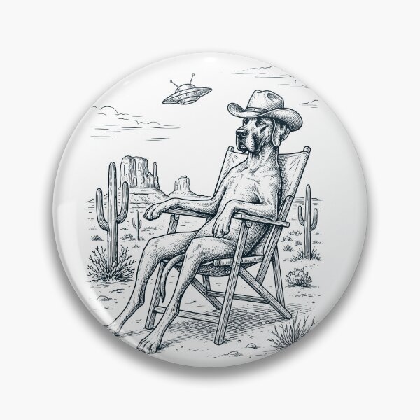Item preview, Vintage Great Dane Cowboy UFO Western Alien Dog Lover designed and sold by DoodleTortle.