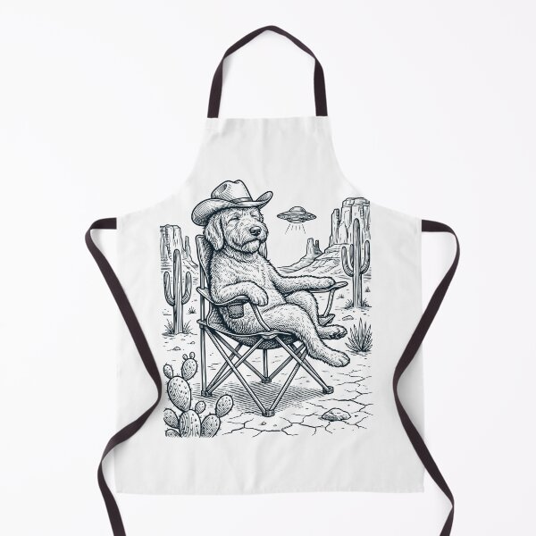 Item preview, Vintage Goldendoodle Cowboy UFO Western Alien Dog Lover designed and sold by DoodleTortle.