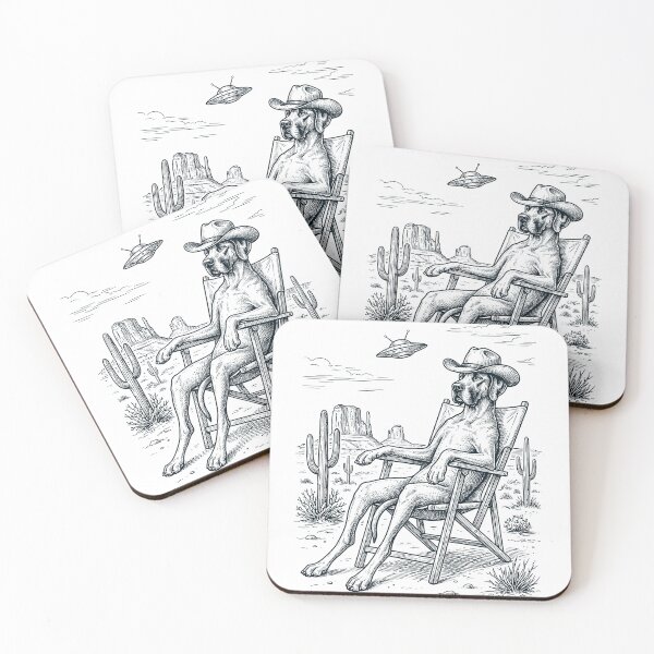 Item preview, Vintage Great Dane Cowboy UFO Western Alien Dog Lover designed and sold by DoodleTortle.