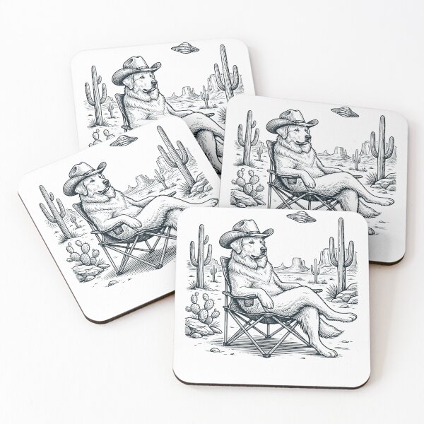 Item preview, Vintage Great Pyrenees Cowboy UFO Western Alien Dog Lover designed and sold by DoodleTortle.