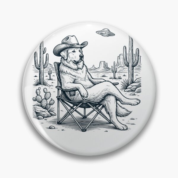 Item preview, Vintage Great Pyrenees Cowboy UFO Western Alien Dog Lover designed and sold by DoodleTortle.