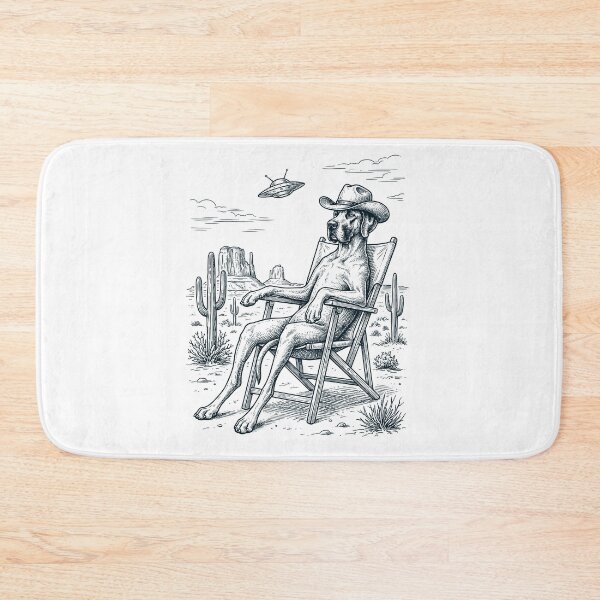Item preview, Vintage Great Dane Cowboy UFO Western Alien Dog Lover designed and sold by DoodleTortle.
