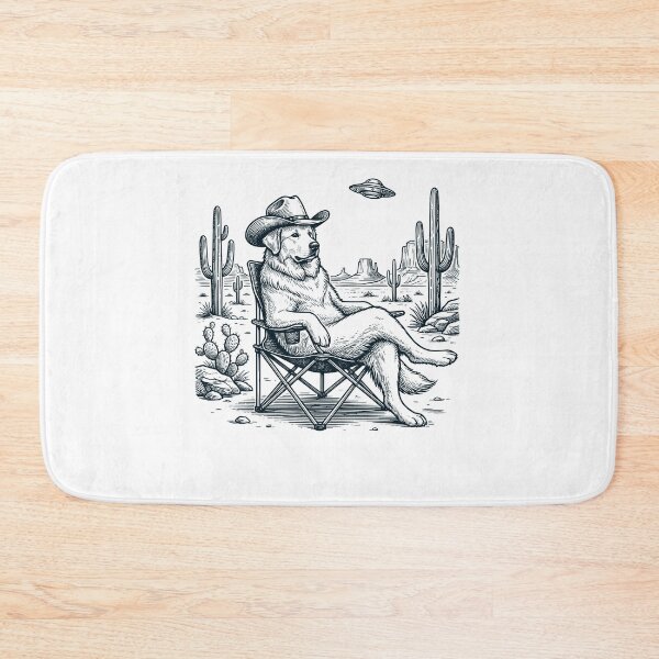 Item preview, Vintage Great Pyrenees Cowboy UFO Western Alien Dog Lover designed and sold by DoodleTortle.