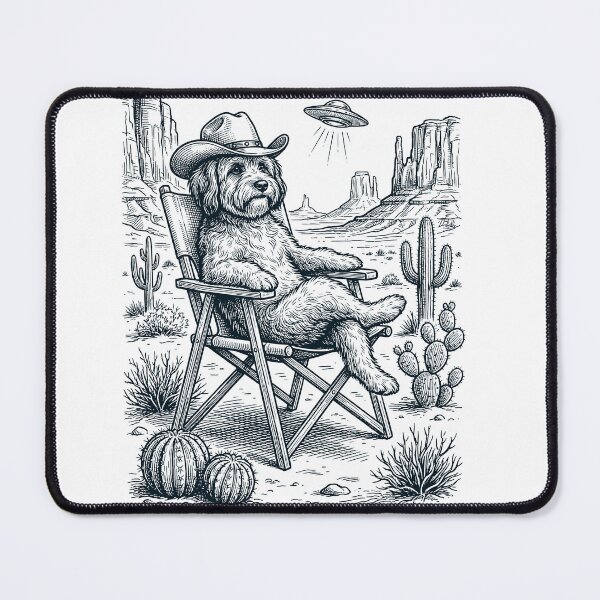 Item preview, Vintage Havanese Cowboy UFO Western Alien Dog Lover designed and sold by DoodleTortle.