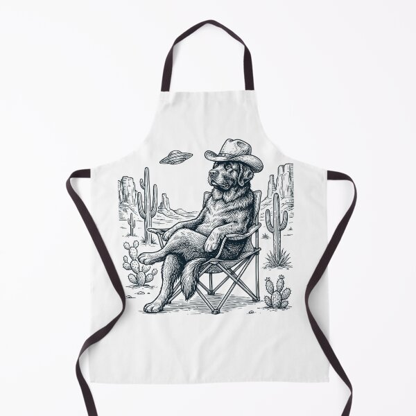 Item preview, Vintage Newfoundland Cowboy UFO Western Alien Dog Lover designed and sold by DoodleTortle.