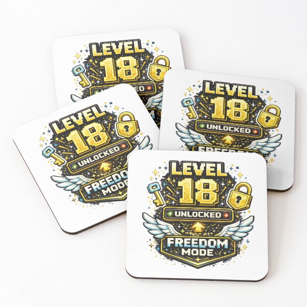 Item preview, 18th Birthday motif "Level 18 unlocked" Freedom mode, unisex designed and sold by Adrikul.