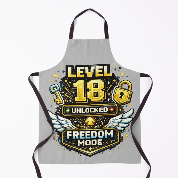 Item preview, 18th Birthday motif "Level 18 unlocked" Freedom mode, unisex designed and sold by Adrikul.