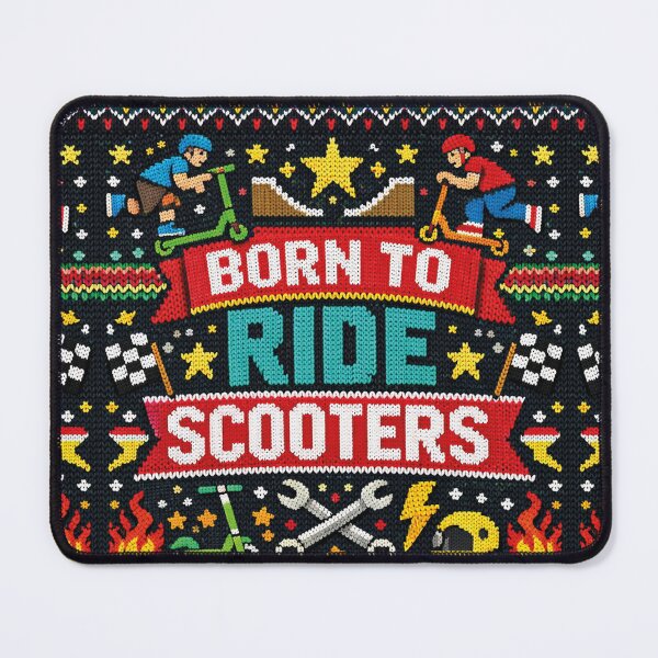 Item preview, Passion on wheels: Born to Ride scooters in a knitted pattern style designed and sold by Mauswohn.