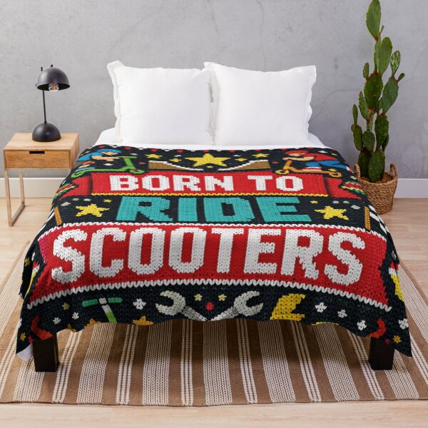 Item preview, Passion on wheels: Born to Ride scooters in a knitted pattern style designed and sold by Mauswohn.