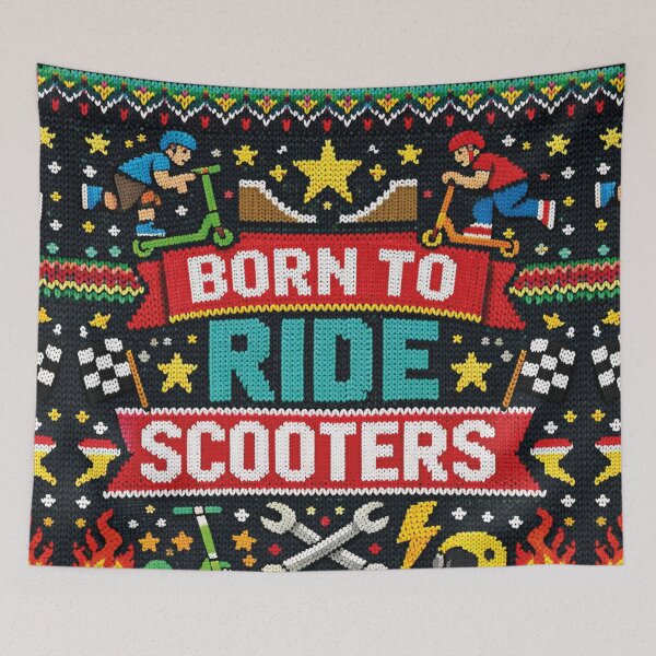 Item preview, Passion on wheels: Born to Ride scooters in a knitted pattern style designed and sold by Mauswohn.