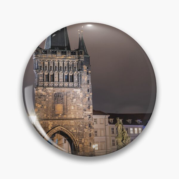 Item preview, Charles Bridge Tower at Night in Prague | Historic Landmark Photography designed and sold by Martindoran.