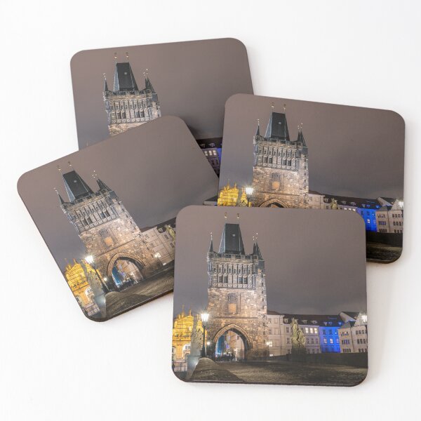 Item preview, Charles Bridge Tower at Night in Prague | Historic Landmark Photography designed and sold by Martindoran.