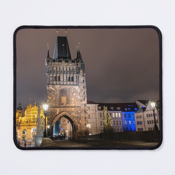 Item preview, Charles Bridge Tower at Night in Prague | Historic Landmark Photography designed and sold by Martindoran.