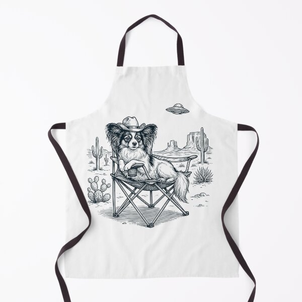Item preview, Vintage Papillon Cowboy UFO Western Alien Dog Lover designed and sold by DoodleTortle.