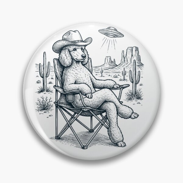 Item preview, Vintage Poodle Cowboy UFO Western Alien Dog Lover designed and sold by DoodleTortle.