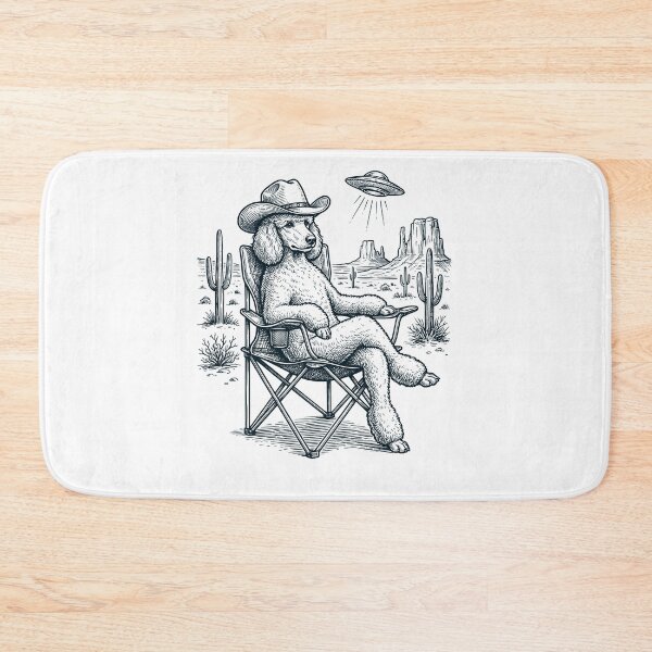 Item preview, Vintage Poodle Cowboy UFO Western Alien Dog Lover designed and sold by DoodleTortle.