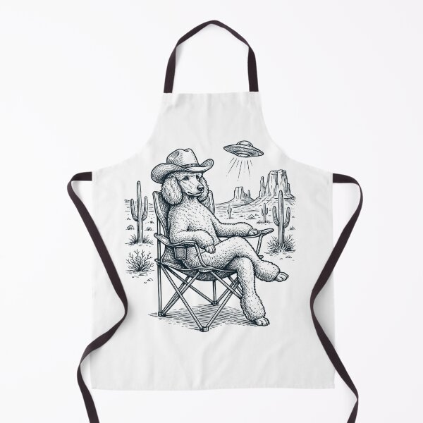 Item preview, Vintage Poodle Cowboy UFO Western Alien Dog Lover designed and sold by DoodleTortle.
