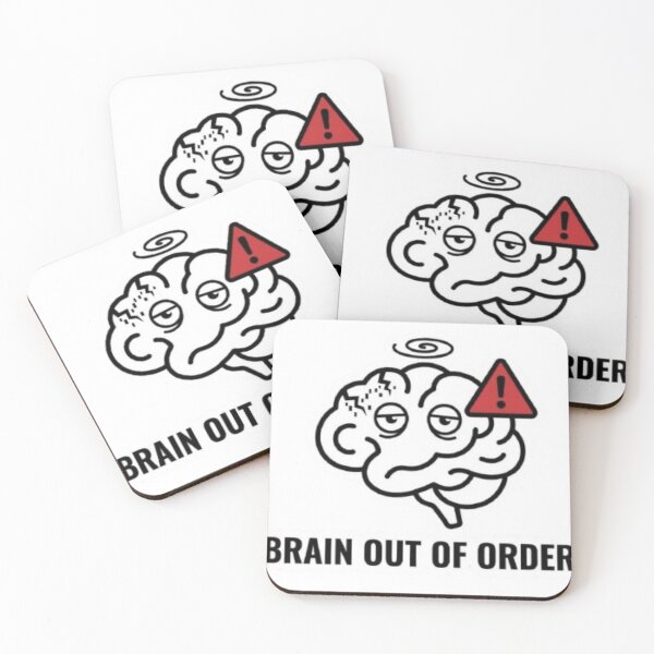 Item preview, Brain Out Of Order Sticker – Funny Tech Humor – Minimal Brain Status Design designed and sold by Vegasstickers.