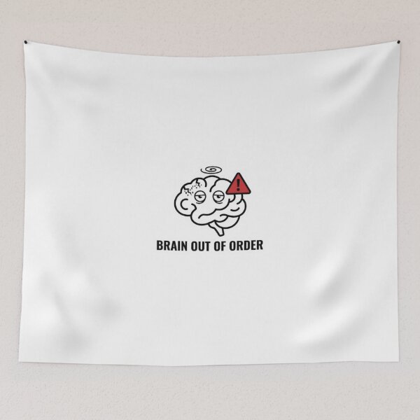 Item preview, Brain Out Of Order Sticker – Funny Tech Humor – Minimal Brain Status Design designed and sold by Vegasstickers.