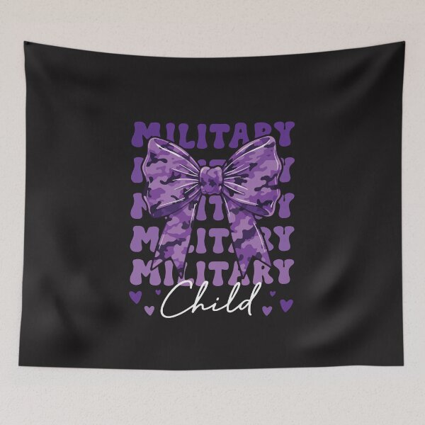 Item preview, Military Child Purple Camo Bow Proud Military Kid designed and sold by kiralynstration.